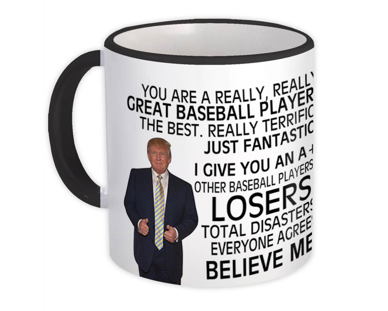 Gift for Baseball Player : Gift Mug Donald Trump Great Baseball Player Funny Christmas