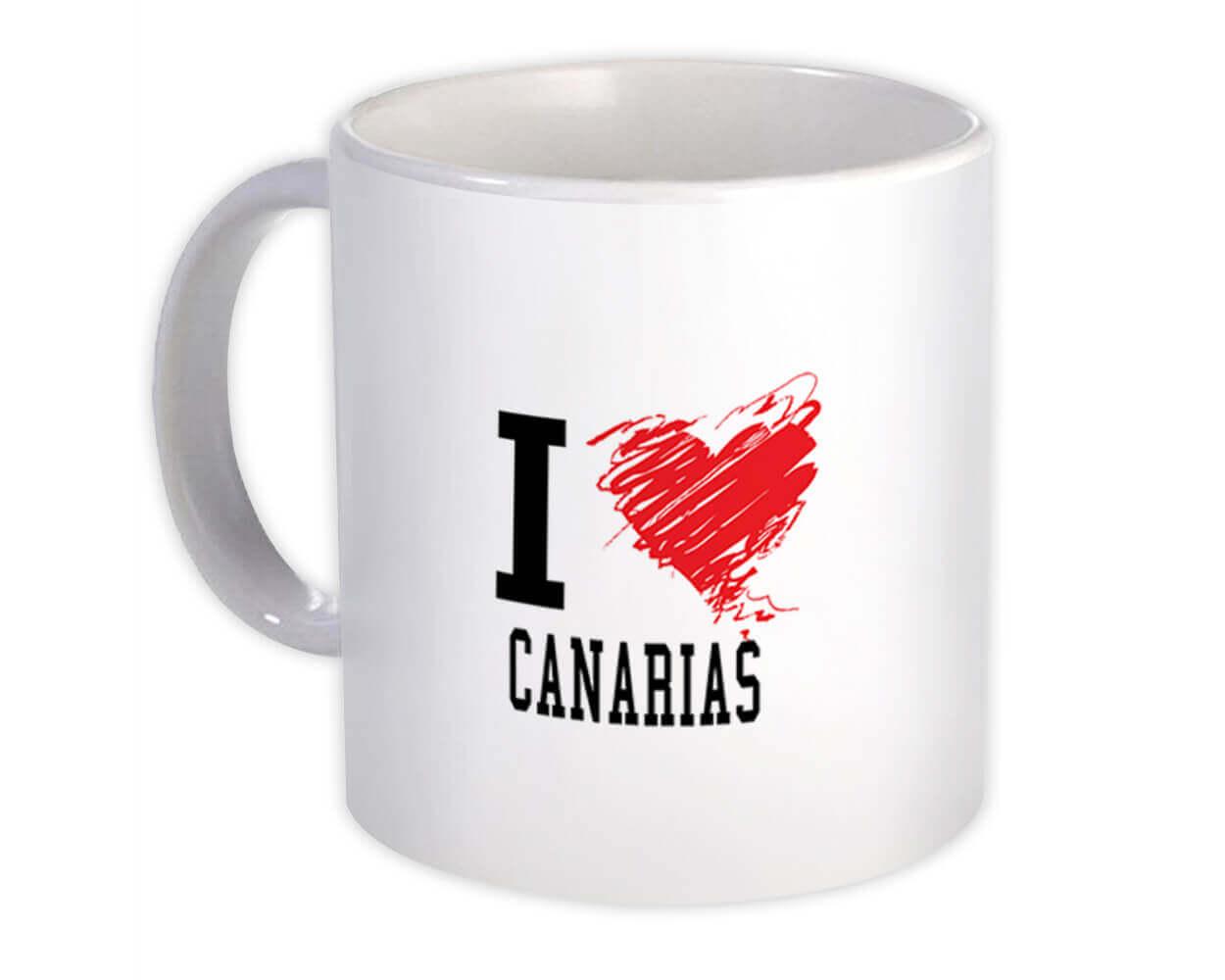 Gift Mug : I Love Canarias Spain Tropical Beach Travel Souvenir