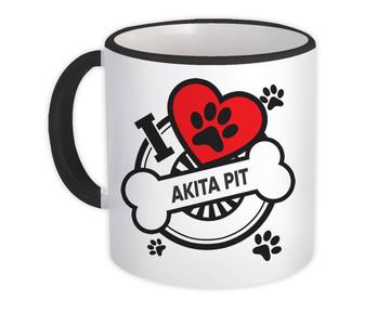 Akita Pit: Gift Mug Dog Breed Pet I Love My Cute Puppy Dogs Pets Decorative