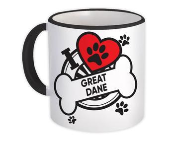Great Dane: Gift Mug Dog Breed Pet I Love My Cute Puppy Dogs Pets Decorative