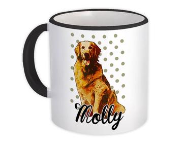 Golden Retriever Personalized Polka Dots : Gift Mug Molly Dog Pet Animal Puppy Customizable