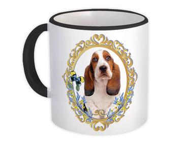 Basset on Frame : Gift Mug Butterfly Pet Dog Animal Canine Pets Dogs
