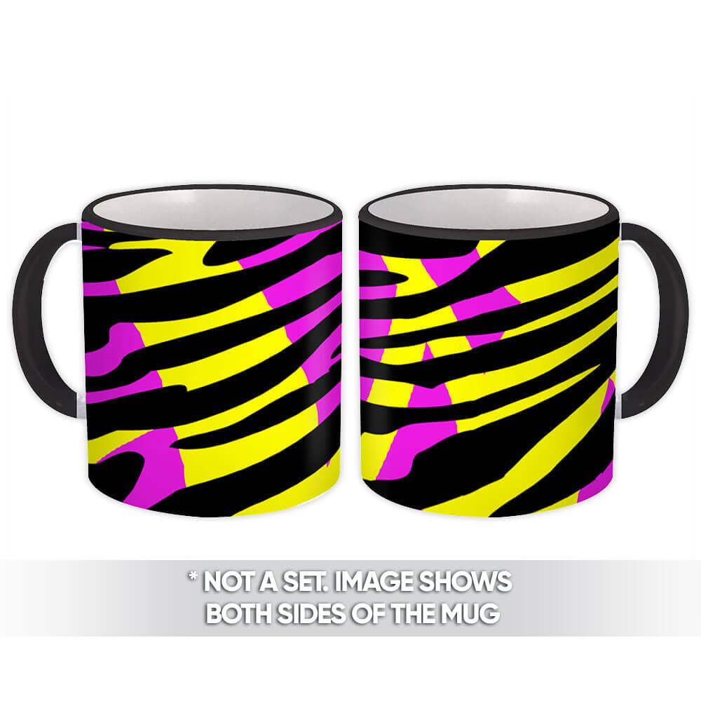 Gift Mug : Animal Print Modern Neon Tiger Pattern For Her Feminine