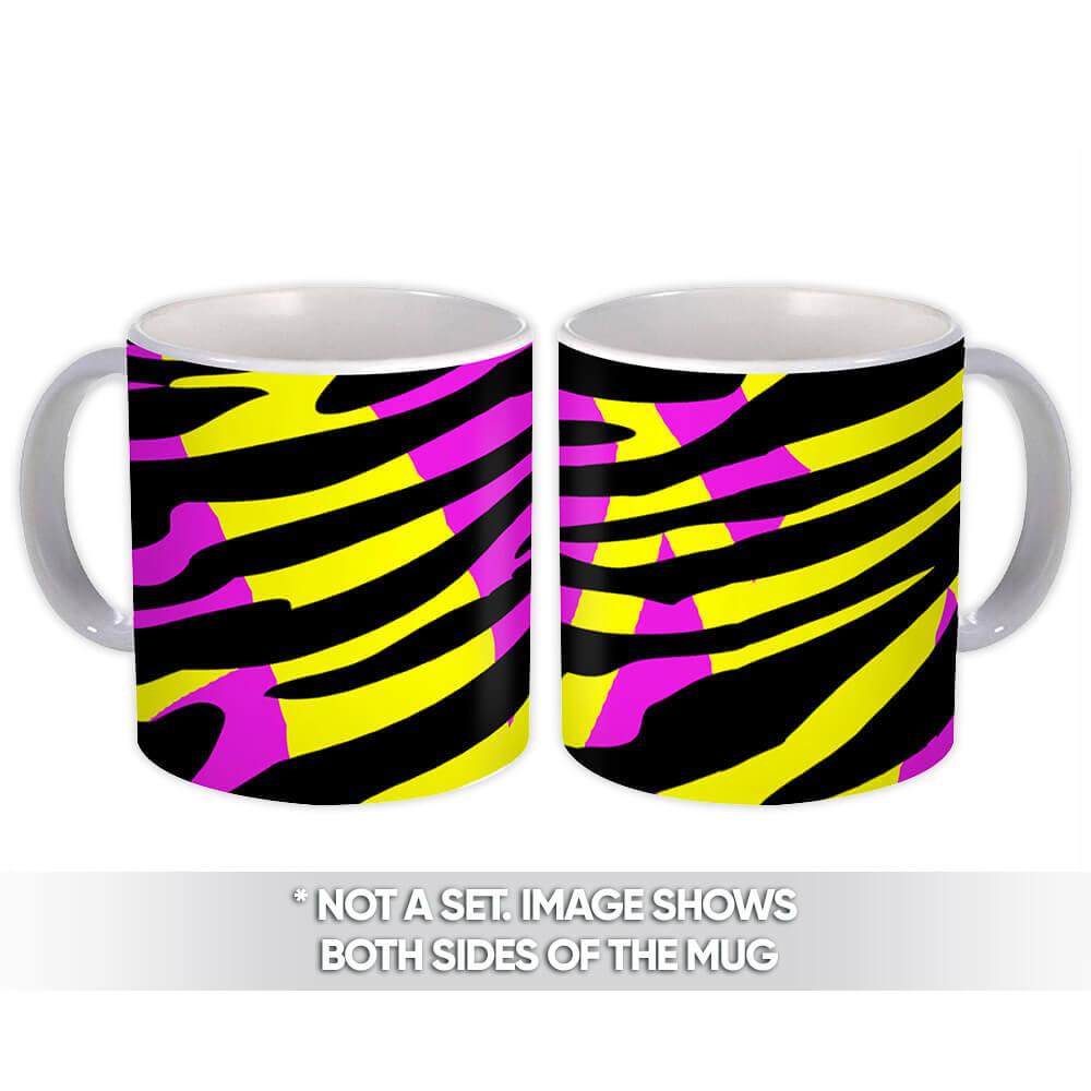 Gift Mug : Animal Print Modern Neon Tiger Pattern For Her Feminine