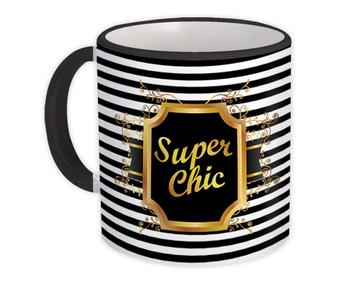 Super Chic : Gift Mug Fashion Stripes Arabesque Abstract Pattern Modern Pastel
