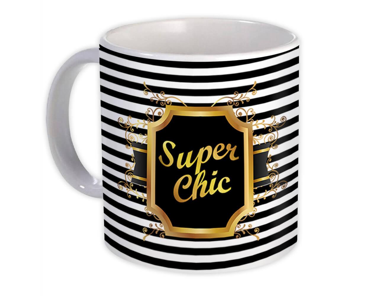 Gift Mug : Super Chic Fashion Stripes Arabesque Abstract Pattern Modern Pastel