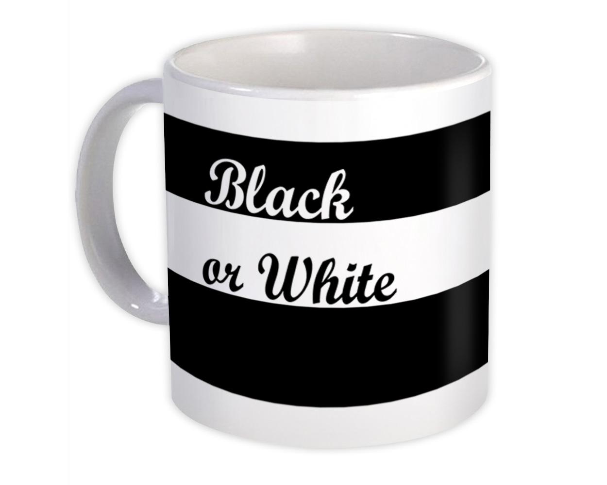 Gift Mug : Black or White Decor Stripes Modern Abstract Office Work Pattern