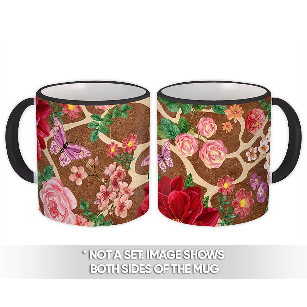 Gift Mug : Flowers Butterfly Animal Print Giraffe Garden