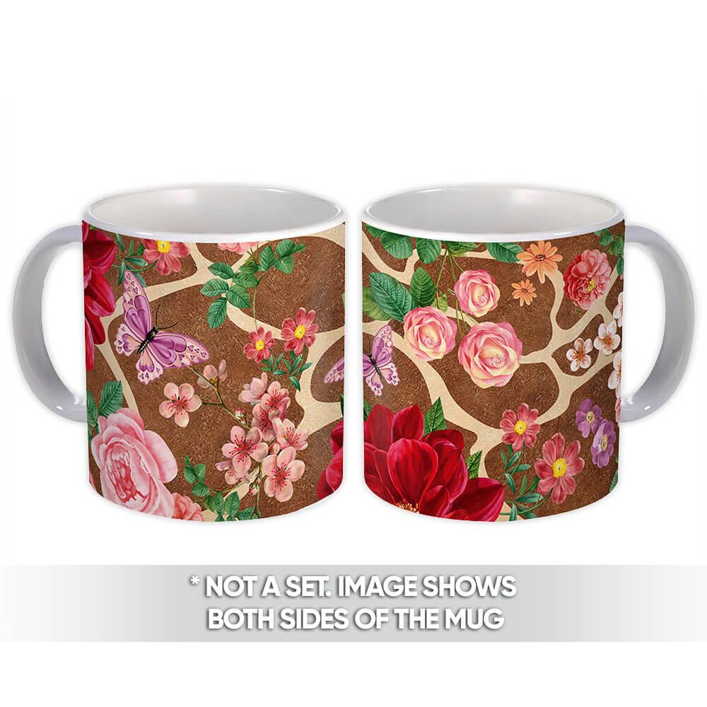 Gift Mug : Flowers Butterfly Animal Print Giraffe Garden