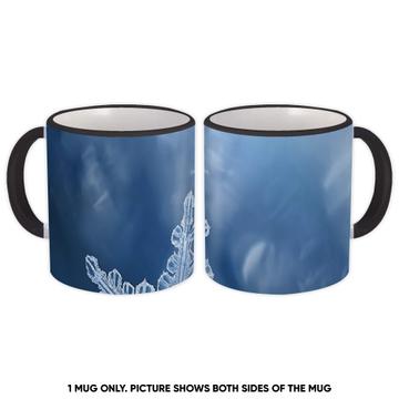 Cute Snowflake Photograph : Gift Mug Tracery Delicate Winter Snow Poster New Year