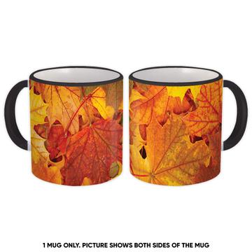 Maple Leaf Leaves : Gift Mug Fall Autumn Thanksgiving Abstract Nature Seamless Pattern