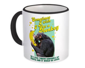 Funny Monkey Kissing Banana : Gift Mug Animal Ape Chimp Humor