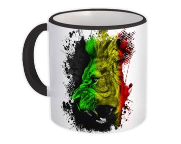 Reggae Nation Lion Jamaica Flag Musical Style : Gift Mug Wild Animal Colors Poster