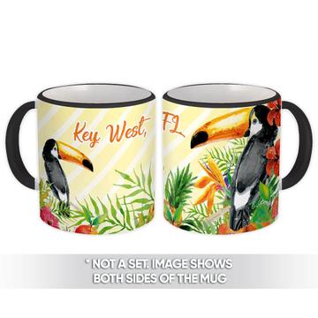 Customizable Toucan : Gift Mug Key West Florida Personalized Tropical Bird Nature Artistic Watercolor