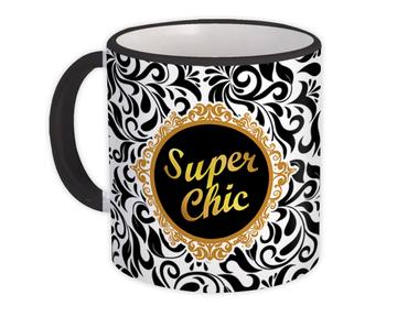 Super Chic Arabesque : Gift Mug Stripes Gold Modern Pastel