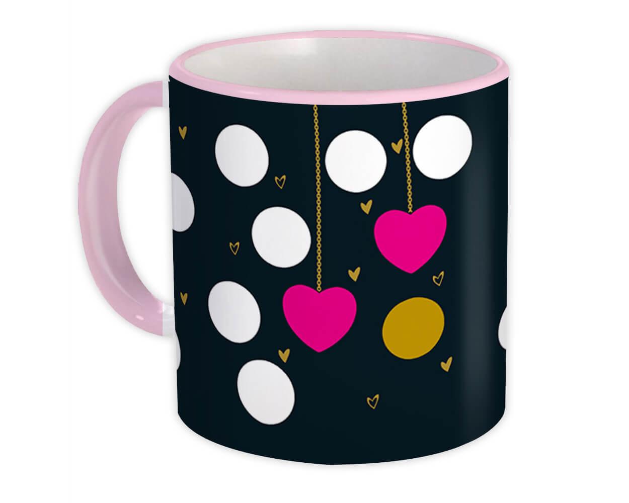 Gift Mug : Hearts Circles Decor Polka Dots Modern Contemporary Super Chic