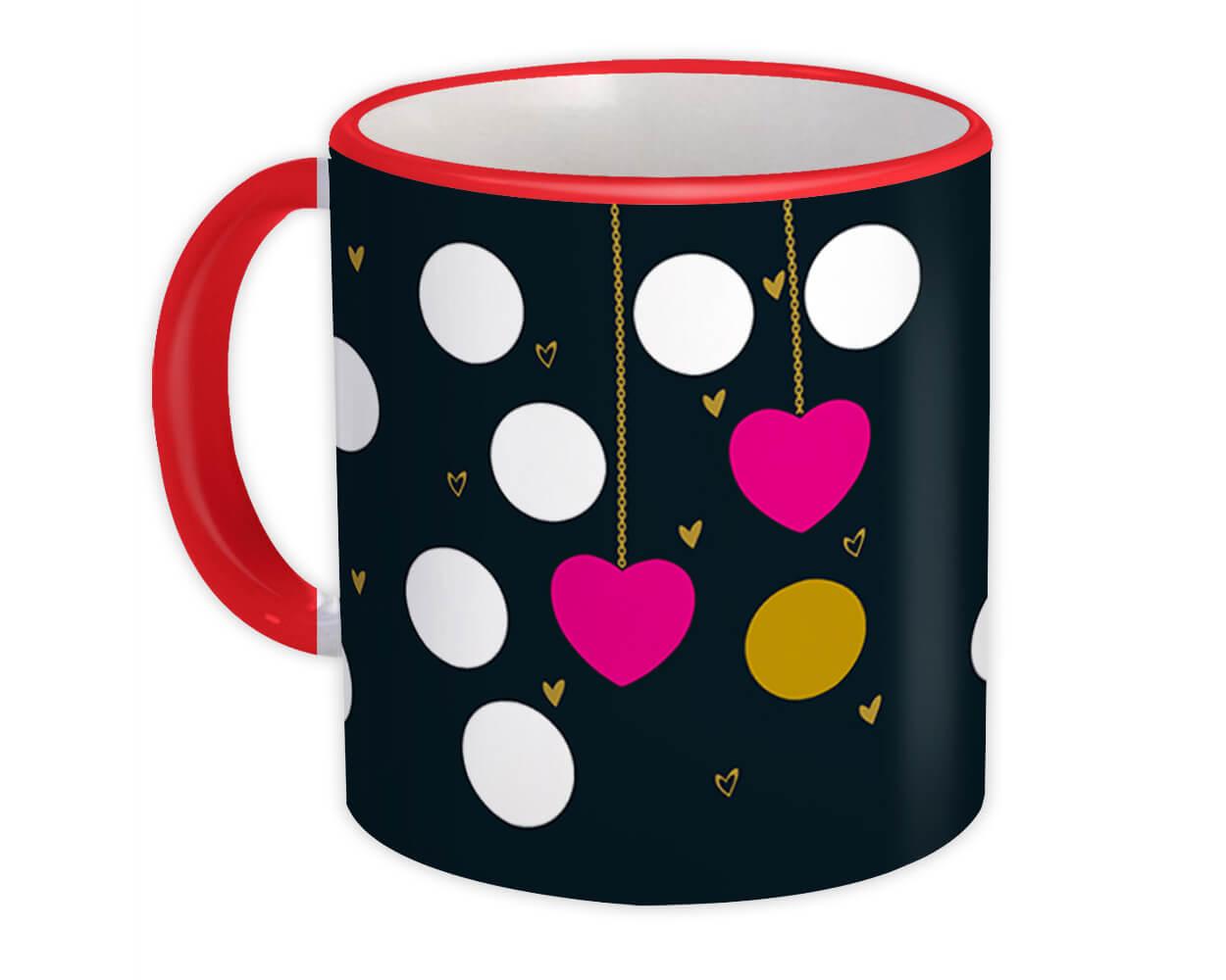 Gift Mug : Hearts Circles Decor Polka Dots Modern Contemporary Super Chic