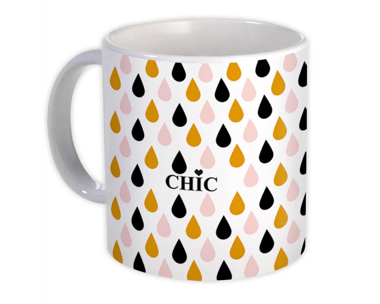 Gift Mug : Rain Drops Chic Decor Scandinavian Abstract Elegant