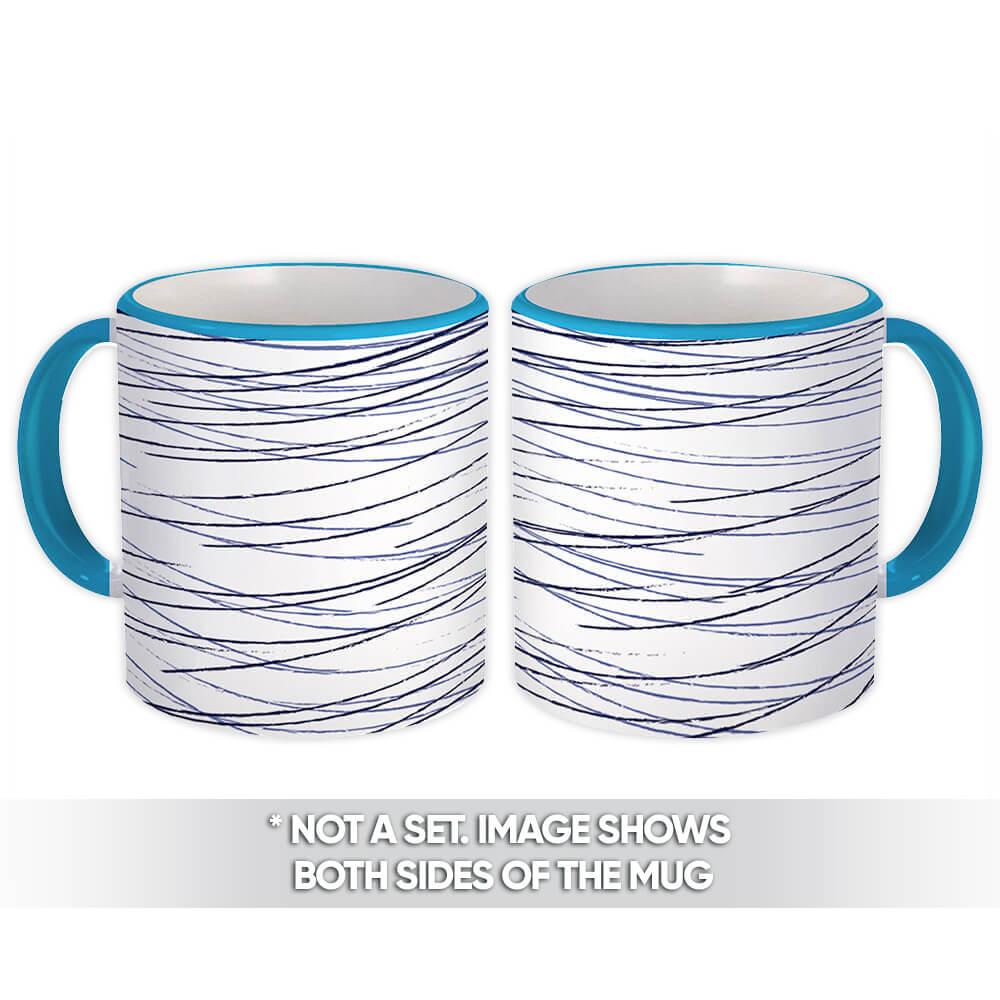 Gift Mug : Blue Patterned Modern Contemporary Home Decor Stripe Scandinavian