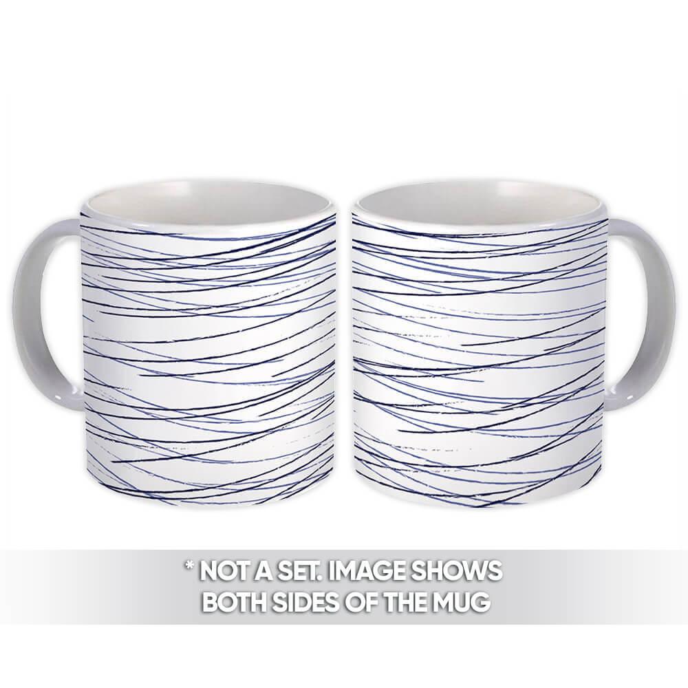 Gift Mug : Blue Patterned Modern Contemporary Home Decor Stripe Scandinavian