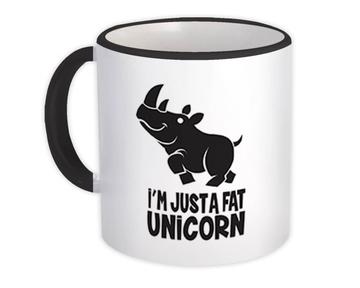 I Am Just A Fat Unicorn Funny Rhino Art Print : Gift Mug Humorous Wall Poster Animal