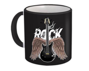 Hard Rock Guitar Skulls Wings Music Art Poster : Gift Mug Stylish Print Lover