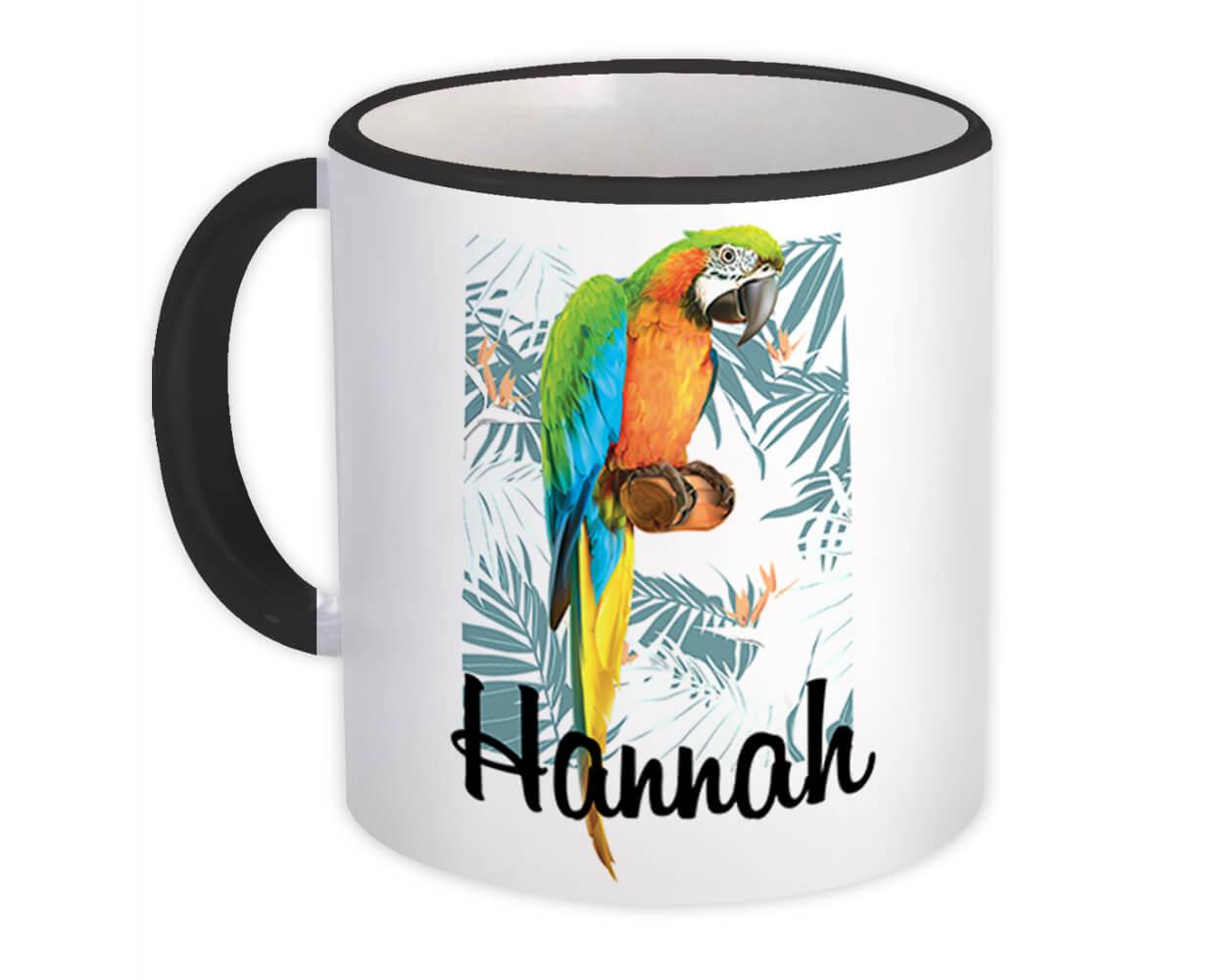 Gift Mug : Personalized Macaw Parrot Bird Tropical Ecology Hannah Nature Aviary