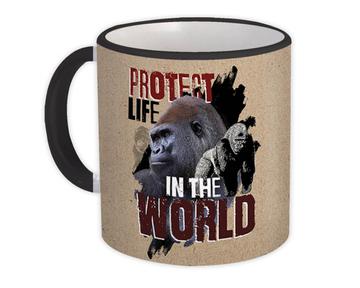 Protect Life : Gift Mug World Extinct Gorilla Animal Nature
