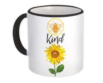 Bee Kind Sunflower : Gift Mug Inspirational Quote Art Print Flower Floral Insect Kindness