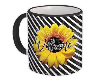 Sunflower Welcome : Gift Mug Flower Floral Yellow Decor