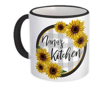 Personalized Sunflower Nana Kitchen : Gift Mug Flower Floral Yellow Decor Grandma