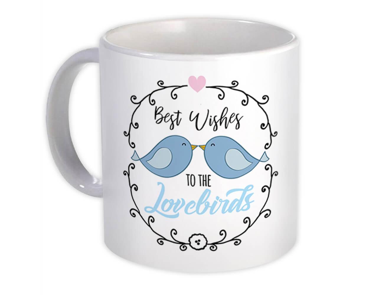 Gift Mug : Birds Wedding Anniversary Modern Lovebirds Engagement