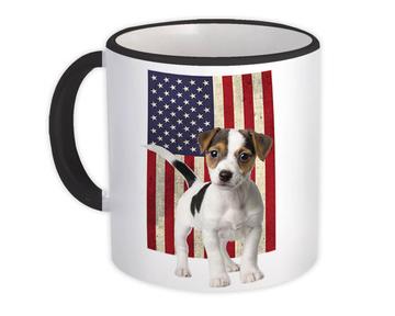 Jack Russell Terrier USA Flag : Gift Mug Dog American United States