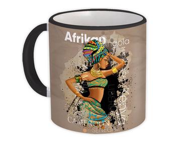 African Woman Countries : Gift Mug Ethnic Art Black Culture Ethno Cameroon Kenya Senegal