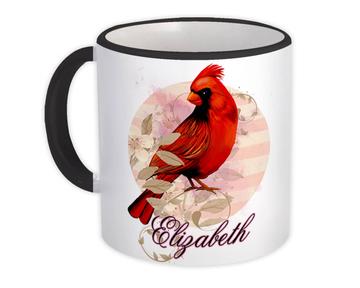 Personalized Cardinal Mug : Gift Mug Name Bird Grieving Loved One Customizable