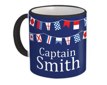 Personalized Maritime Flags : Gift Mug For Captain Naval Beach Boat Smith