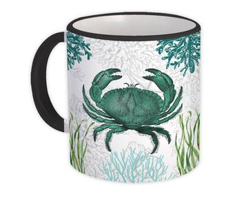Rock Crab Vintage Art : Gift Mug Water Animal Seaweed Botanical Retro Wall Poster