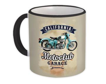 Vintage Motorcycle Motoclub Garage : Gift Mug For Biker Rider Retro Art Print Father