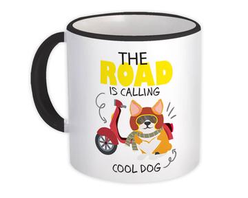 Corgi Dog For Motorcyclist Rider : Gift Mug Scooter Biker Funny Animal Pet Retro Art