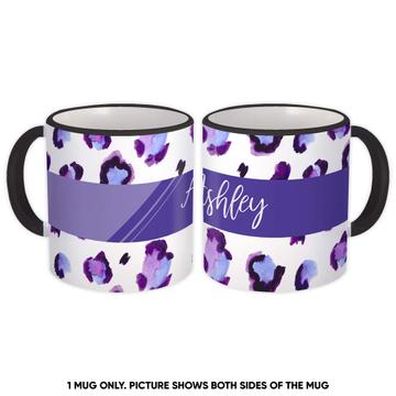 Animal Print : Gift Mug Flower Purple Personalized Name Fashion