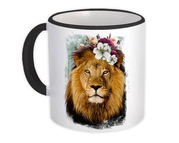 Lion Photography : Gift Mug Flowers Cute Safari Animal Wild Feline Nature Collage