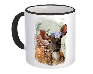 Deer Bambi Face Photography : Gift Mug Hydrangea Wild Forest Animal Nature Cute