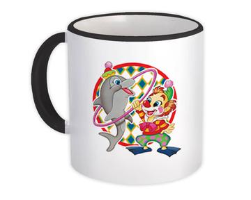 Circus Clown Dolphin : Gift Mug Kids Birthday Cute Art Print Children Funny Friends Nursery