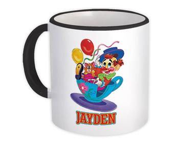 Clown Cat Teacup Circus : Gift Mug Personalized Custom Name Kids Birthday Decor Cute Jayden