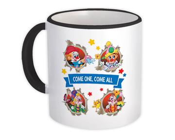 Cute Clowns Circus : Gift Mug For Kid Child Toddler Birthday Present Custom Name Funny