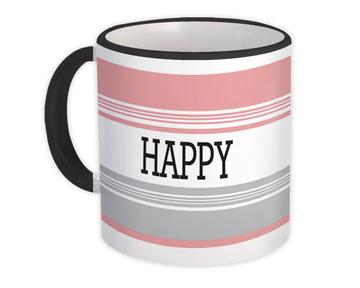 Happy Stripes Art Print : Gift Mug Abstract Lines Personalized Custom Delicate Decor