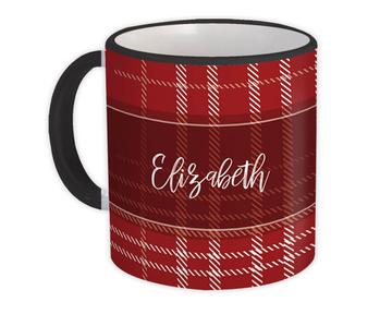 Personalized For Him Her : Gift Mug Custom Name Abstract Tartan Print Boss Coworker