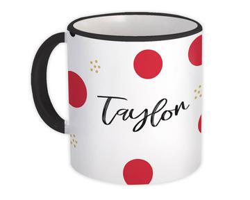Custom For Him Her : Gift Mug Personalized Name Abstract Polka Dots Print Boss Coworker
