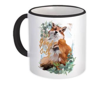 Fox Good Vibes Only : Gift Mug Quote Leaves Frame Cute Animal For Her Him Best Friend
