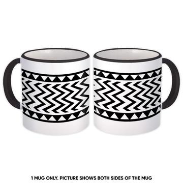 Chevron Black And White : Gift Mug Fun Design For Home Kitchen Decor Tribal Print Coworker